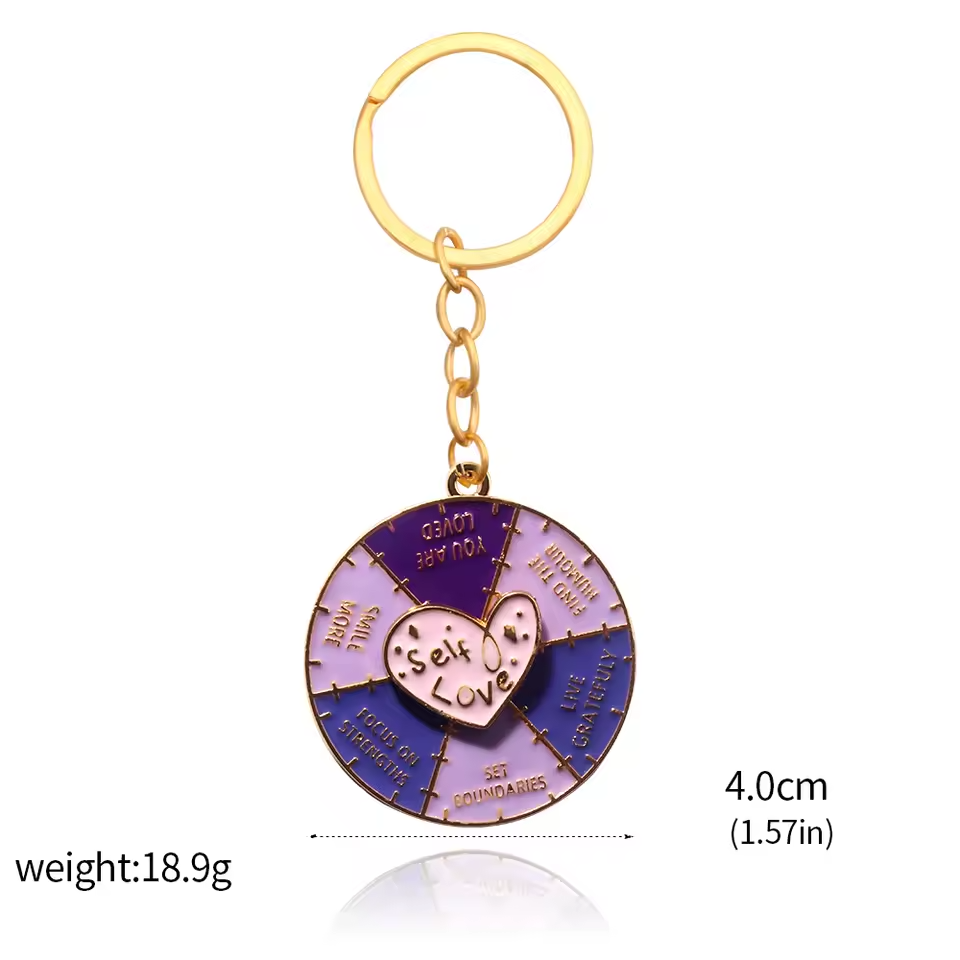 Llavero Giratorio de Amor Propio – Self Love Violeta