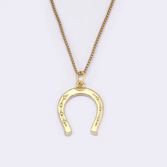 Collar Herradura Dorada — Amuleto de Buena Suerte