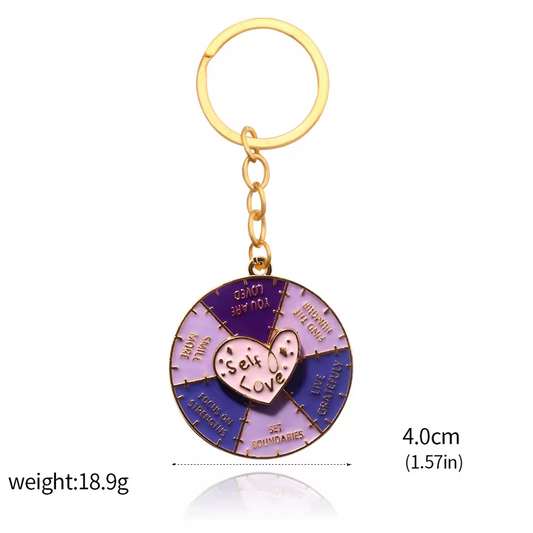 Llavero Giratorio de Amor Propio – Self Love Violeta