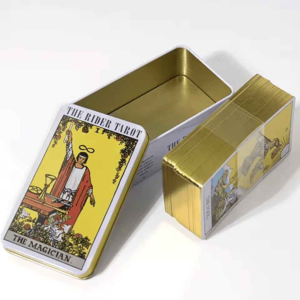 Mazo Rider Waite Dorado – Elegancia y Magia en una Baraja